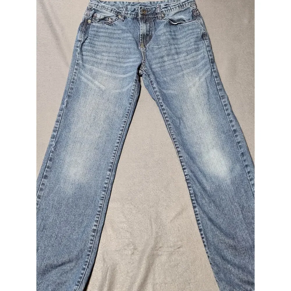 Buffalo David Bitton Jeans Girls 16 Blue Denim Stretch Mid Rise Straight Leg - Picture 1 of 10